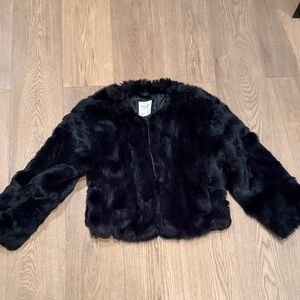 Abercrombie Black Faux Fur Jacket